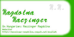 magdolna maczinger business card